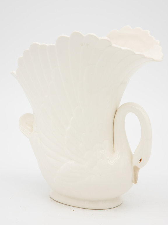 White Ceramic Swan Vase
