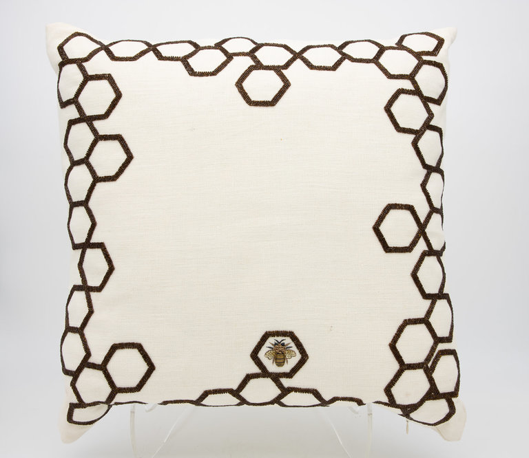Honeycomb Linen Pillow, 20x20