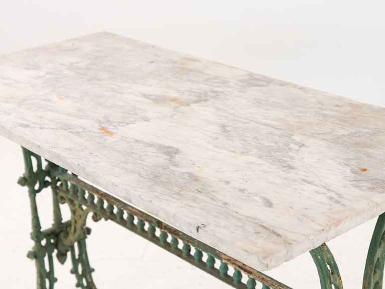 Marble Topped Iron Base Pedestal Table, 1870