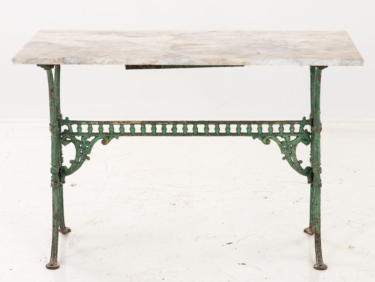 Marble Topped Iron Base Pedestal Table, 1870