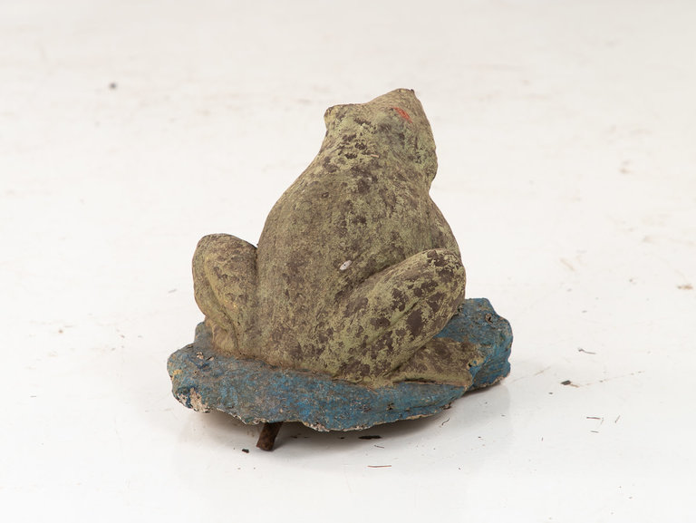 Vintage Cast Stone English Frog Fountain Head