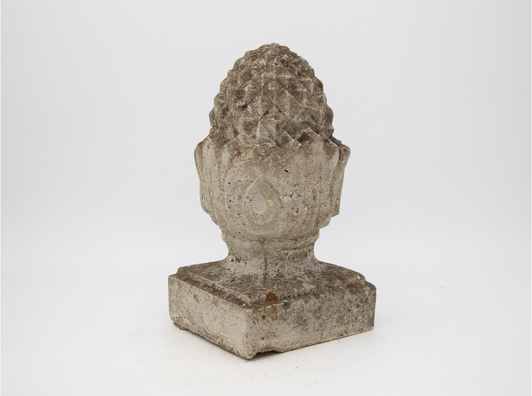 Pair of Cast Stone Pineapple Finial Garden Ornaments