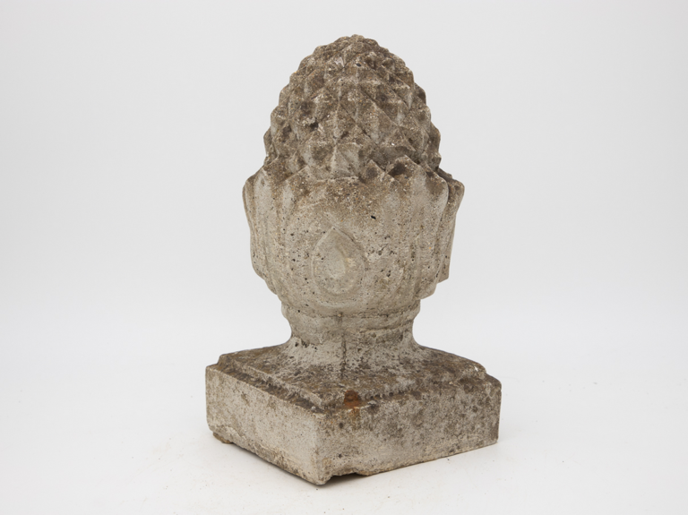 Pair of Cast Stone Pineapple Finial Garden Ornaments