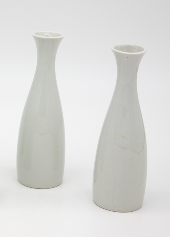 Single White Earthenware Bud Vase