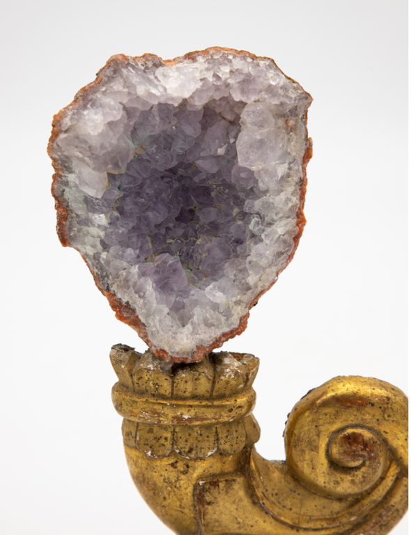 Reclaimed gilt fragment with pale amethyst