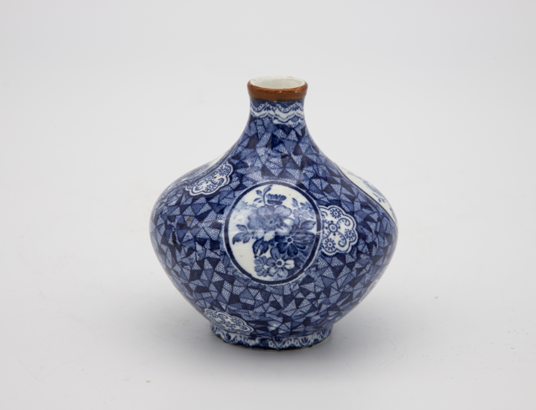 Small Blue and White Asian Bud Vase