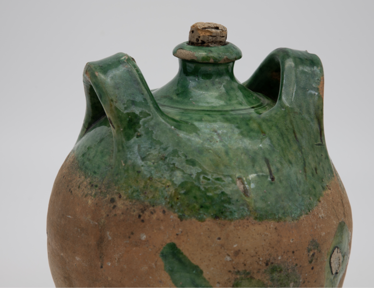 19th Century French Terracotta and Green Glazed Confit Pot