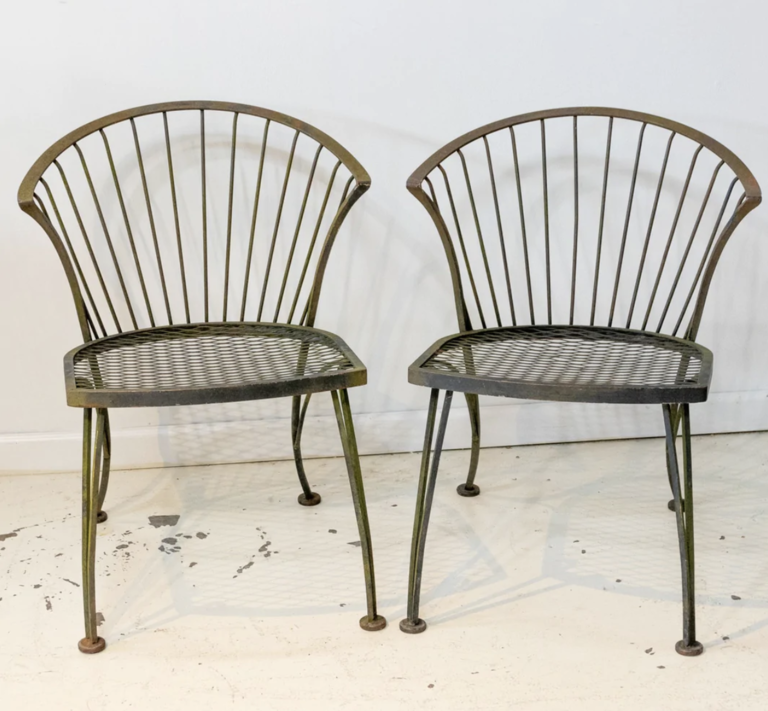 Pair of Outdoor Garden Iron Chairs