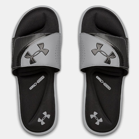 Under Armour Mens Ignite VII Slide - Black/Steel Size 10