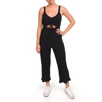 Day Tripper Crop Jumpsuit Black Sz XL