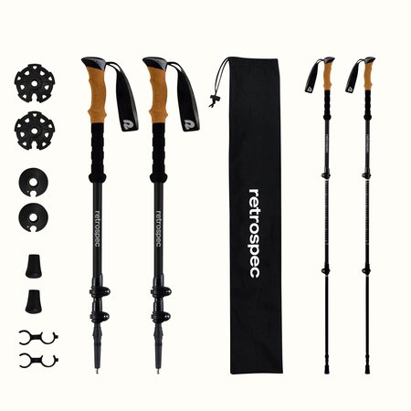 Retrospec Trekking Poles#4878 Alu/Cork grip Mtte \BLK