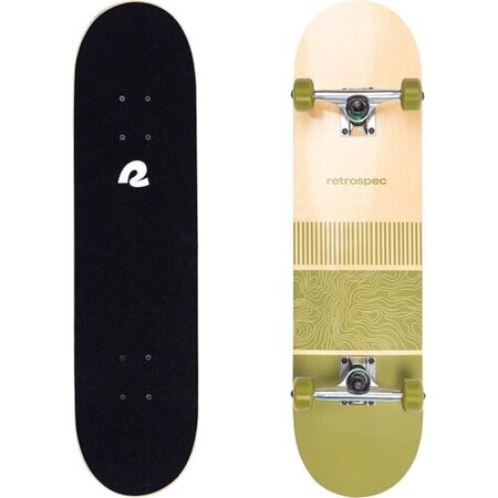 Retrospec Alameda 8" Complete Skateboard Topo Olive