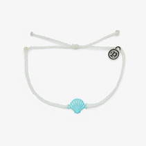 Iridescent Blue Shell Bracelet White