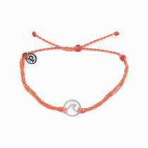 Silver Wave Charm Coral