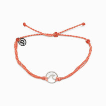 Silver Wave Charm Coral