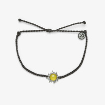 Celestial Sun Silver Bracelet Black