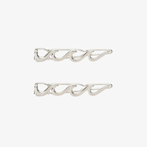 Wave Hair Clips Silver