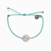 Spinner Charm Silver Bracelet Seafoam