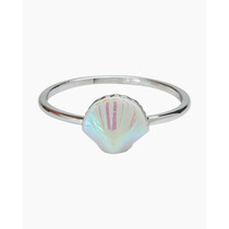 Iridescent Shell Ring SILV Sz6