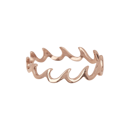 PuraVida Wave Band Ring Rse Gold Sz 5