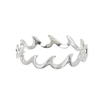 Wave Band Ring Silver Sz 5