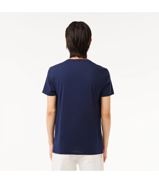 Lacoste T-SHIRT COL V EN JERSEY DE COTON PIMA UNI TH6710 MARINE 166