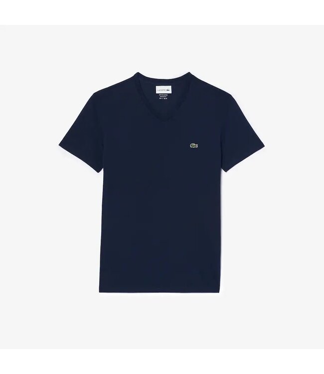 Lacoste T-SHIRT COL V EN JERSEY DE COTON PIMA UNI TH6710 MARINE 166