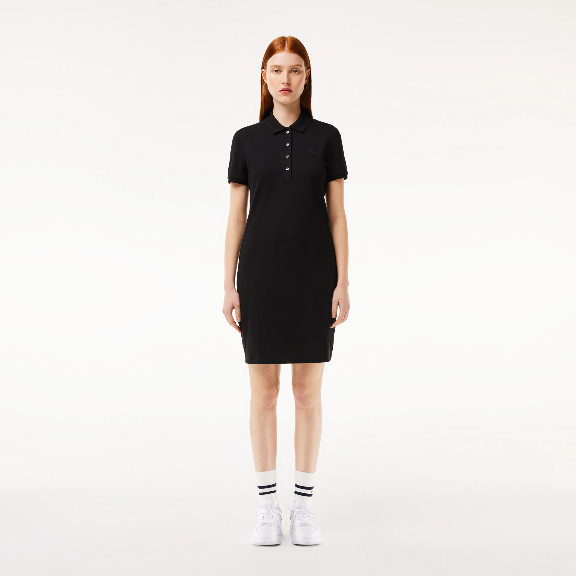 Lacoste ROBE POLO FEMME EN PIQUE DE COTON STRETCH EF5473 52 031 NOIR