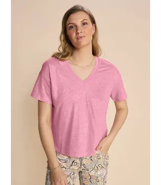 Mos Mosh T-Shirt Casa Foil Col en V Rose