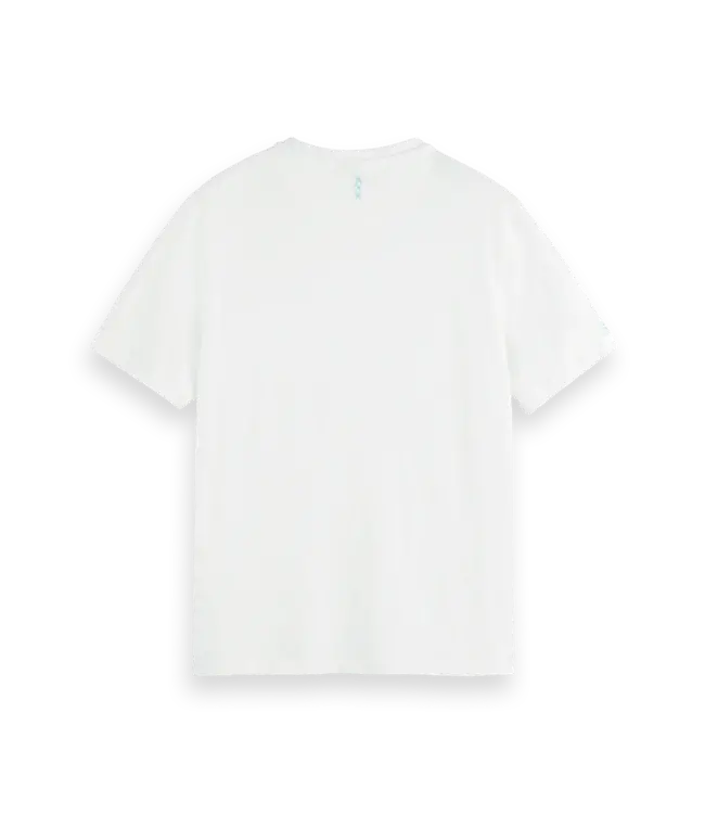 Scotch & Soda T-shirt en coton et lin 175657 0002 WHITE
