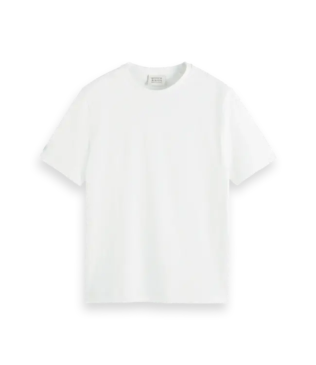 Scotch & Soda T-shirt en coton et lin 175657 0002 WHITE