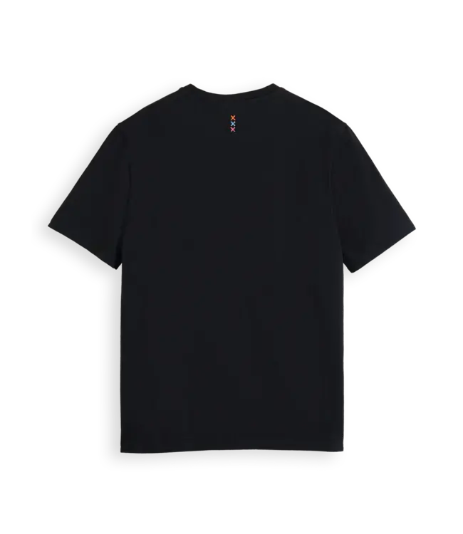 Scotch & Soda T-shirt en coton et lin 175657 0002 BLACK