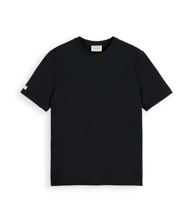 Scotch & Soda T-shirt en coton et lin 175657 0002 BLACK