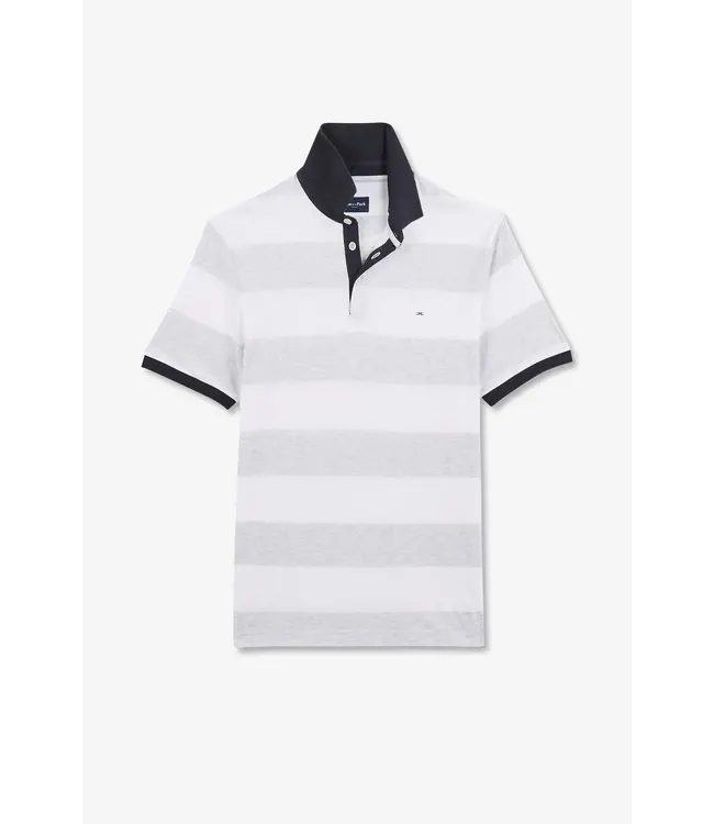 Eden Park Polo manches courtes rayé blanc E24MAIPC0003 BLANC