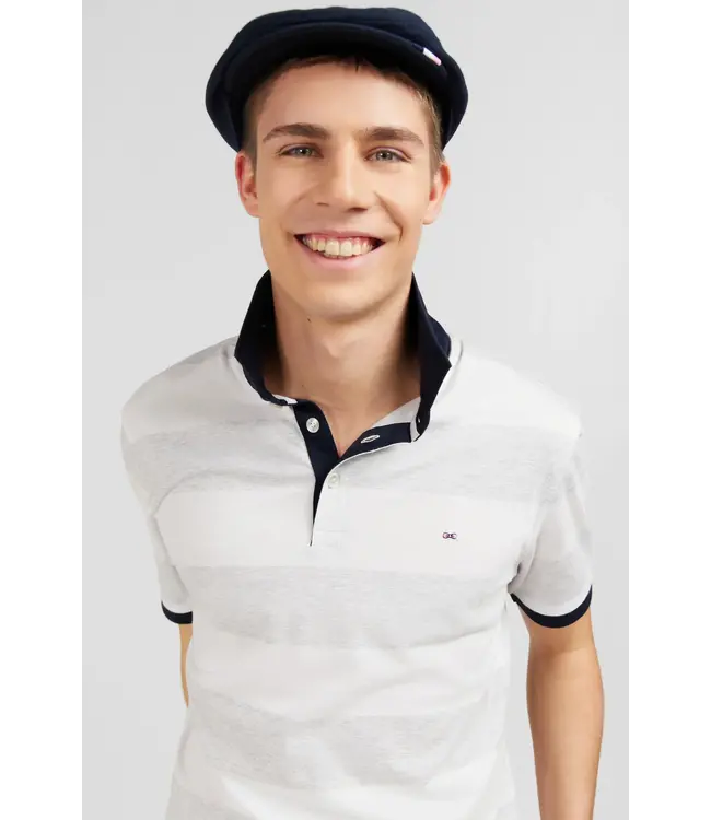 Eden Park Polo manches courtes rayé blanc E24MAIPC0003 BLANC