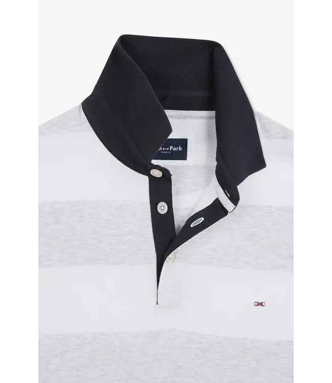 Eden Park Polo manches courtes rayé blanc E24MAIPC0003 BLANC