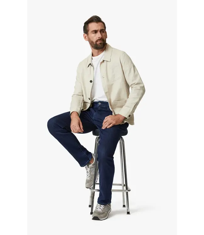 34 Heritage Jean chino slim Verona en tissu brossé foncé raffiné