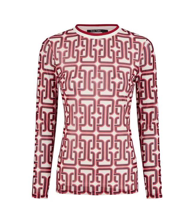 Marc Aurel Chemise en mesh à imprimé graphique rétro 7584 7000 73762 52251