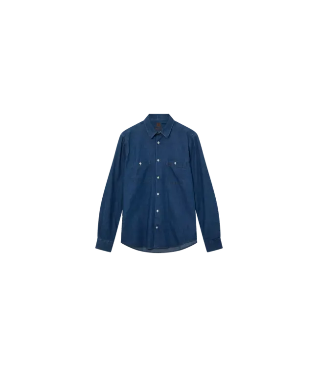 Mos Mosh Gallery Chemise en jean de printemps MMGGibson 502682/FA24 BLUE DENIM