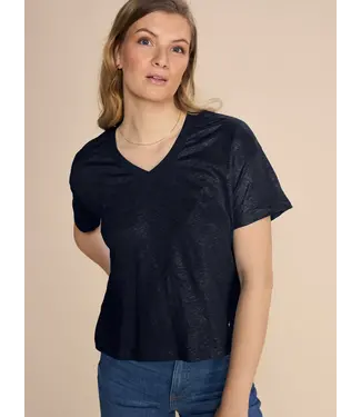 Mos Mosh Débardeur bleu marine MMCasa V-SS Foil Tee