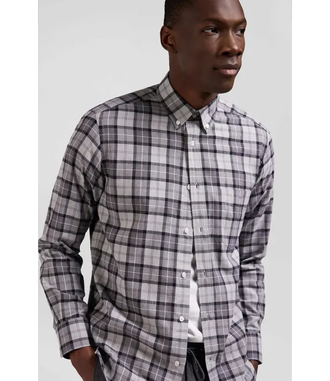 Eden Park Chemise régulière en coton à carreaux gris H24CHECL0024 GRM