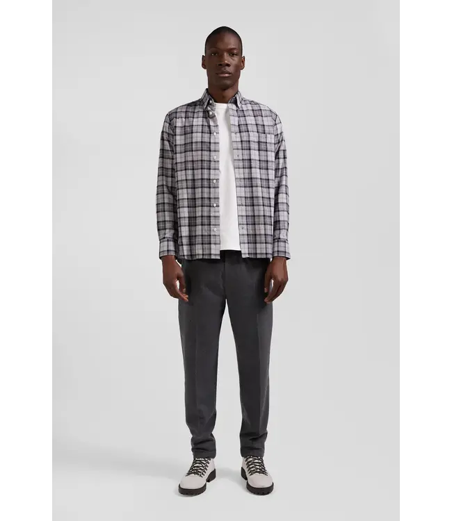 Eden Park Chemise régulière en coton à carreaux gris H24CHECL0024 GRM