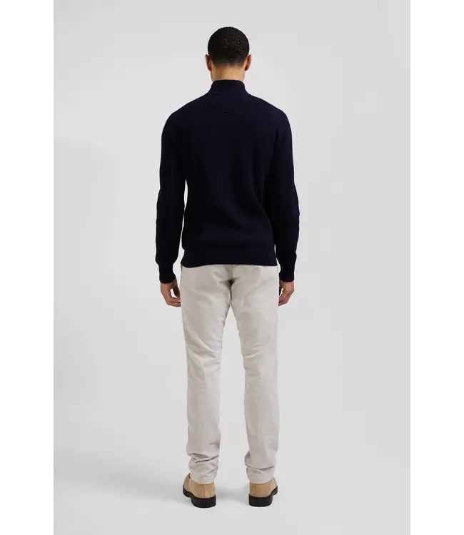 Eden Park Pull col montant régulier en laine et coton marine H24MAIPU0023 BLF27