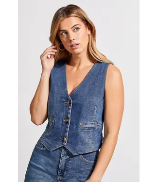 Tribal GILET EN DENIM SUPER STRETCH AVEC LIEN DANS LE DOS