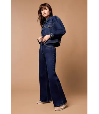Tribal JEAN BROOKE PALAZZO TAILLE HAUTE À FIL BLEU