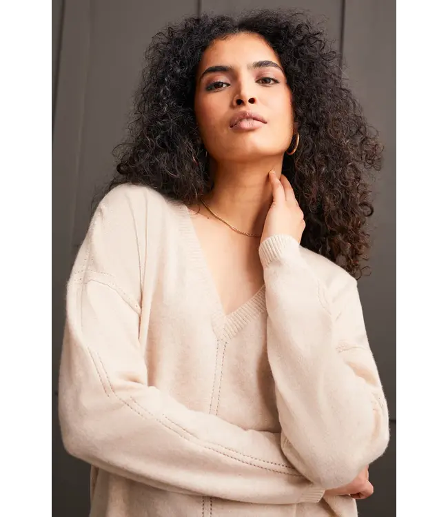 Tribal PULL EN CACHEMIRE AVEC DÉTAIL POINTELLE 1892O / 2668 3145