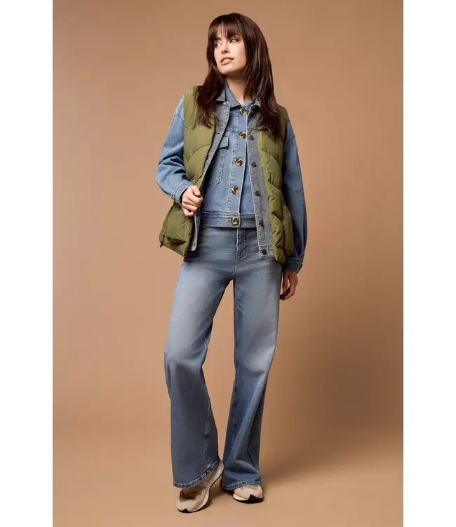 Tribal VESTE EN JEAN À FIL BLEU LONGUEUR À LA TAILLE AVEC POCHES SURDIMENSIONNÉES 5607O / 2111 3133