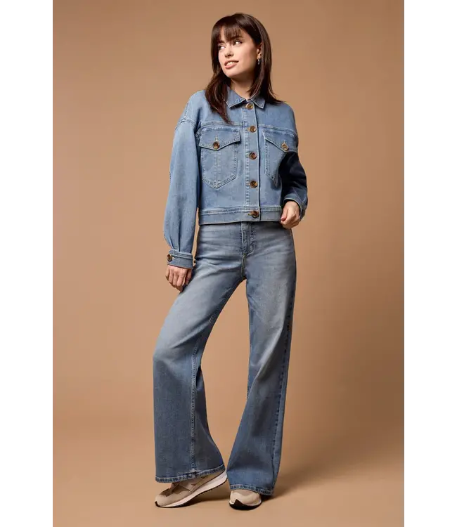 Tribal VESTE EN JEAN À FIL BLEU LONGUEUR À LA TAILLE AVEC POCHES SURDIMENSIONNÉES 5607O / 2111 3133