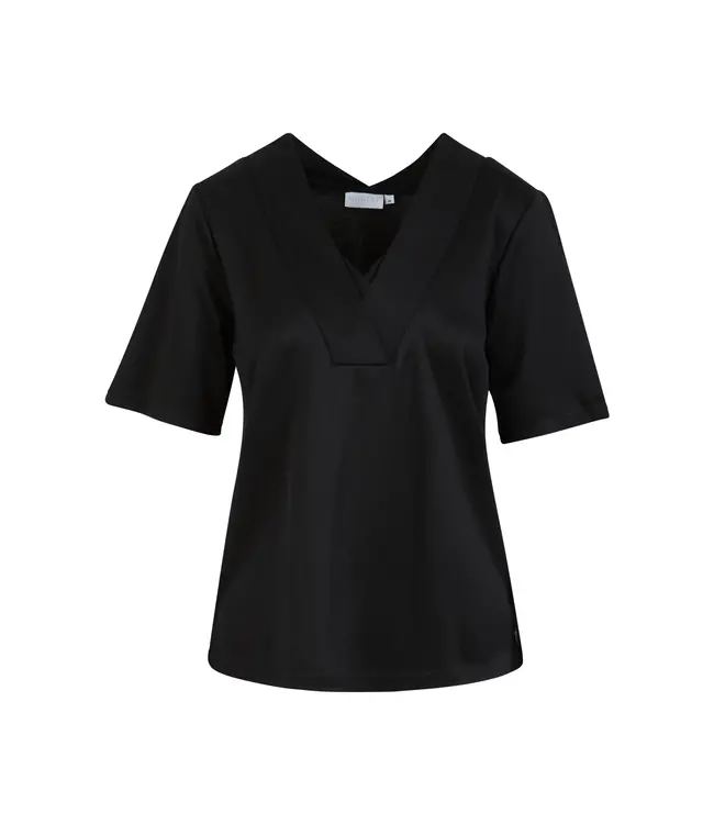 Coster Copenhagen HAUT AVEC COL EN V 244-1406 BLACK 100