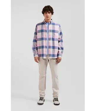 Eden Park Chemise à carreaux en coton rose coupe régulière